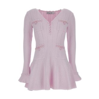 Self Portrait Flared Knit Mini Dress