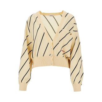 Versace Knitted cardigan with logo embroidery Woman 38