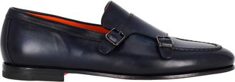 Santoni Double-Buckle Leather Shoes Goodyear Construction