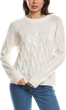 Fort&eacute; Cashmere Wandering Cable Crewneck 100% Cashmere Sweater