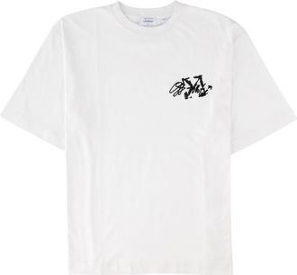 Off-white White Short-Sleeve Graphic Printed Cotton T-Shirt