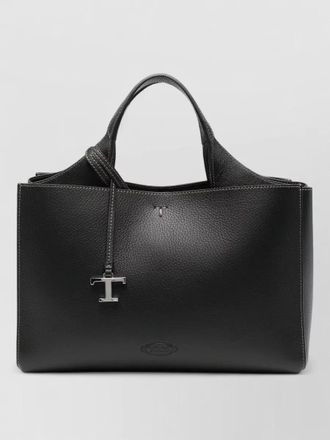 Tod's pebbled tote bag dual top handles