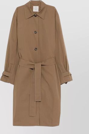 Toteme cotton trench coat long sleeves belt