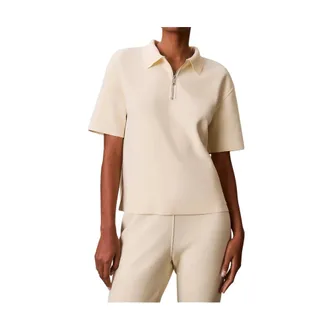 Calvin Klein Polo Shirts, female, Beige, Size: XS T-shirt Calvin Klein