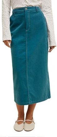 Wishlist Corduroy Midi Skirt in Teal at Nordstrom Rack, Size Medium