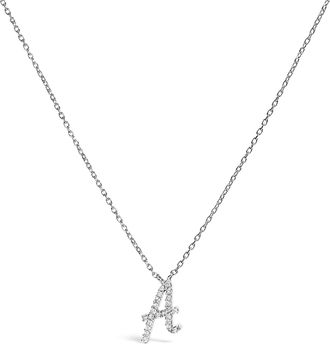 House of Brilliance 10K Gold Diamond Accent A-Z Initial Script Style Pendant Necklace