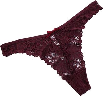 Generic Women Lacy G-String Thongs No Show Panties Seamless Thongs for Women Lace Knickers Sexy Lace Panties Hipster Back Hollow Out Underwear Assorted Classi