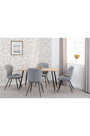Seconique Hamilton Medium Dining Set with Quebec Chairs in Grey
