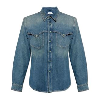 Versace Denim Shirt - Heren - Spijkeroverhemden - Blauw - M - Denim - Overhemden