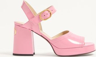Valentino Garavani Sandalo Con Plateau Fawcette In Vitello Abrasivato 100Mm Donna CANDY ROSE 36.5