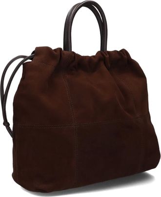 Unisa Zjerry Handtas - Dames - Tassen - Bruin - Maat: ONE Size Su&egrave;de