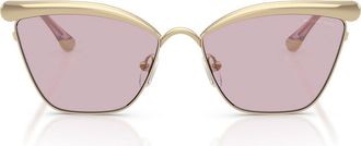 Michael Kors Scottsdale 56mm Cat Eye Sunglasses in Light Gold /Wisteria at Nordstrom