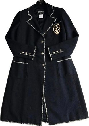Chanel Devil Wears Prada Black Tweed Coat Size S