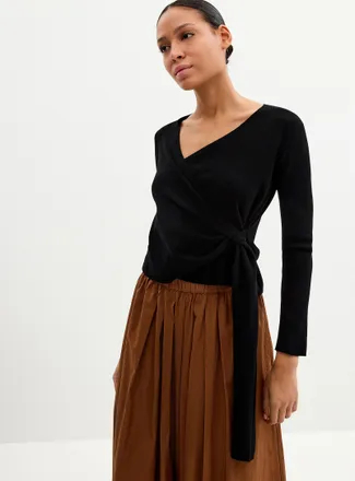 Contemporaine Womens Tie-up crossover sweater