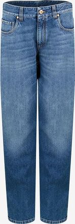 Brunello Cucinelli Ausgewaschene Used-Jeans mit geradem Bein The Column Full Length