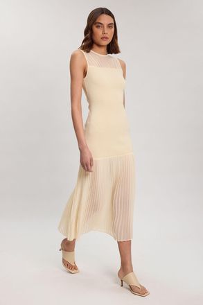 Karen Millen Womens Figure Form Woven Bandage Mix Dress - White Viscose - Size X-Small