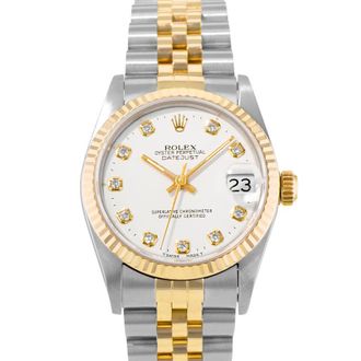 Rolex Pre-owned Rolex Datejust 31 Automatic Diamond White Dial Ladies Watch 68273 WDJ