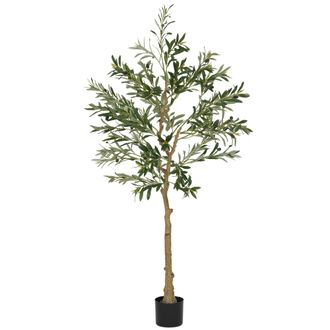 HOMCOM Indoor Artificial Plant - Faux Potted Silk Olive Tree - 150cm | TJ Hughes