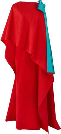 Carolina Herrera Abito da sera con mantella - Rosso