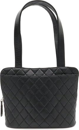 Chanel Matelasse Black Grained Calfskin Shoulder Bag Tote Bag (Pre-Owned)
