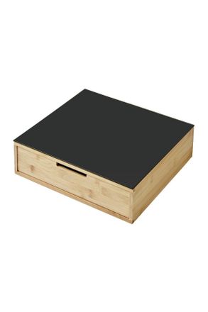 KESPER Schubladenbox, Naturfarben, Schwarz Hochglanz, Holz, Glas, Bambus, 1,1 Schubladen, 31x10x30 cm, FSC 100%, Ordnen & Aufbewahren, Dekoboxen & Aufbewahru
