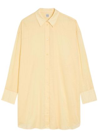 Toteme Logo-monogrammed Cotton-blend Shirt - Yellow - 32 (UK4 / Xxs)