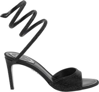 Rene Caovilla Sandali con tacco 100mm impreziositi da cristalli - - Shoes - Donna - Nero - 36 EU