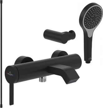 Villeroy & Boch Villeroy&boch - Villeroy Et Boch Dawn Two Matt Black Pack Mezclador Mec&aacute;nico De Ba&ntilde;era Con Set