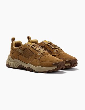 CAT Mens Caterpillar Grapple Suede Mens Butternut Trainers - Brown - Size: 10