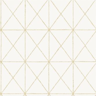 WallPops White & Gold Get In Line Peel & Stick Wallpaper at Nordstrom Rack