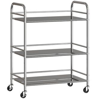 HOMCOM Carrito de cocina 60x35x77 cm plata