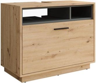 Vicco Mueble bajo lavabo Beatrice, Roble artesanal/antracita, 80 x 84.5 cm con cajón