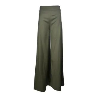 D.exterior Wide Trousers, female, Green, Size: M Palazzo Trousers