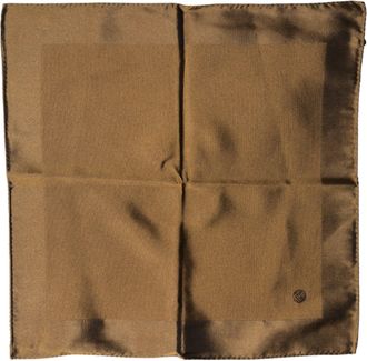 Dolce & Gabbana Brown Logo Silk Men Square Handkerchief Mens Scarf