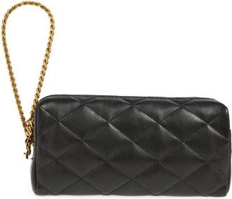 Saint Laurent Cassandre Bijou Matelass&eacute; Leather Wristlet in Black at Nordstrom