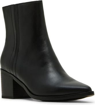 Blondo Brenna Waterproof Pointed Toe Bootie in Black Leather at Nordstrom, Size 5.5