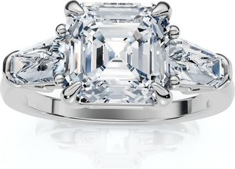 Pompeii3 Certified 2 1/2Ct Paulina Asscher Dut Diamond Engagement Ring 14k Gold Lab Grown