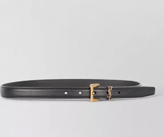 Saint Laurent cassandre thin calfskin belt logo