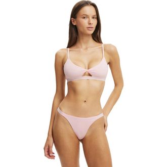 Cotton On Womens Branded Cotton Knot Front Bralette in Pink Kiss at Nordstrom, Size X-Small