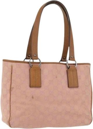 Gucci Pre-owned Handbags, female, Pink, Size: ONE SIZE Pre-owned Vintage GG Canvas Hand Bag