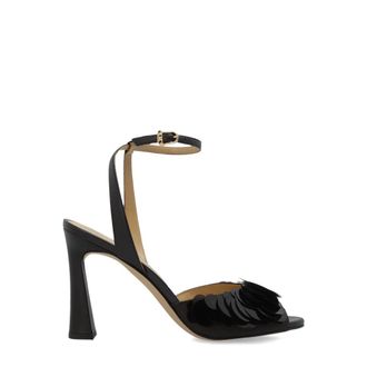 Michael Kors Loretta Sequin Embellished Sandal - Dames - Sandalen met hakken - Bruin - 37 EU - Pailletten - Schoenen