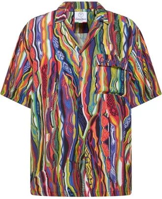 Carlo Colucci Signature Knit Print Shirt - male - Carlo Colucci - Short Sleeve Shirts - Multicolor - L - Shirts