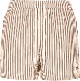 Ermenegildo Zegna Gestreepte zwemshorts tot halverwege het been - Heren - Strandmode - Beige - 2XL - Polyester - Badmode