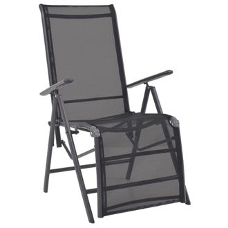 vidaXL Tumbona Reclinable De Aluminio Y Textilene Negro Vidaxl
