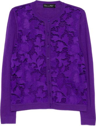 Oscar De La Renta Cardigan a fiori - Viola