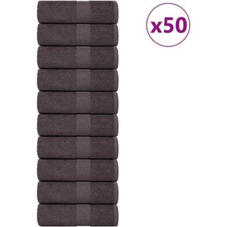 vidaXL Pa&ntilde;os De Ba&ntilde;o 50 Uds Antracita 15x21 Cm 360 Gsm 100% Algod&oacute;n Vidaxl