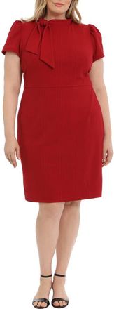 Maggy London Tie Neck Shift Dress in Red at Nordstrom Rack, Size 22W