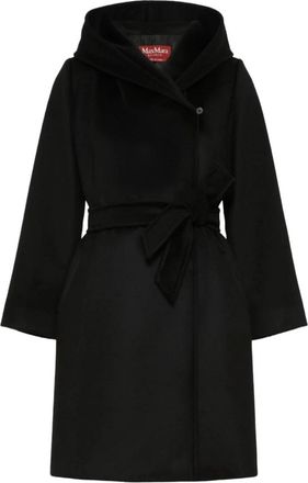 Max Mara Newmang Riemenjas - Dames - Jas met riem - Zwart - M - Wol - Jassen