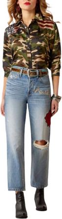 Ariat Ultra High Rise Rodeo Quincy Tomboy Straight Leg Jeans In Dominca