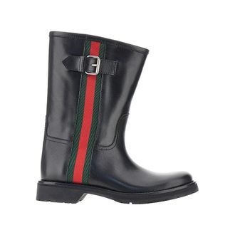 Gucci Leather boots with Web intarsia Man 10